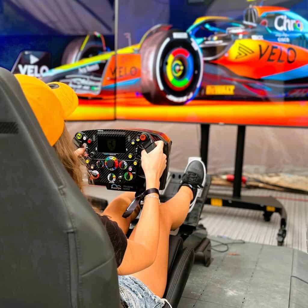 F1 Simulator Rental for McLaren Velo Formula 1 Live event.