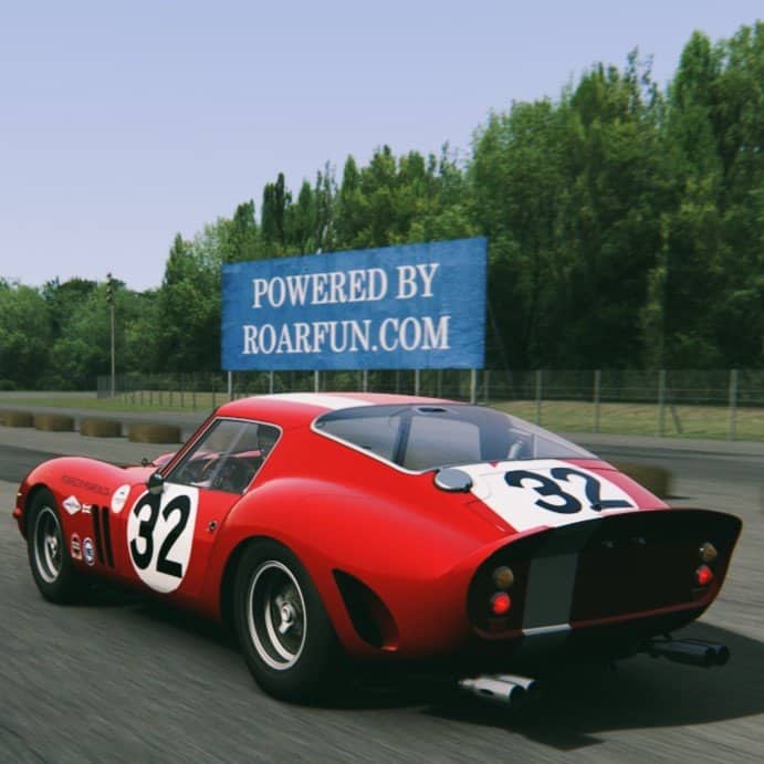Rental Classic Cars simulator experience Monza Ferrari 250 GTO UK with delivery. Hire historical car simulator experience with support branding partners