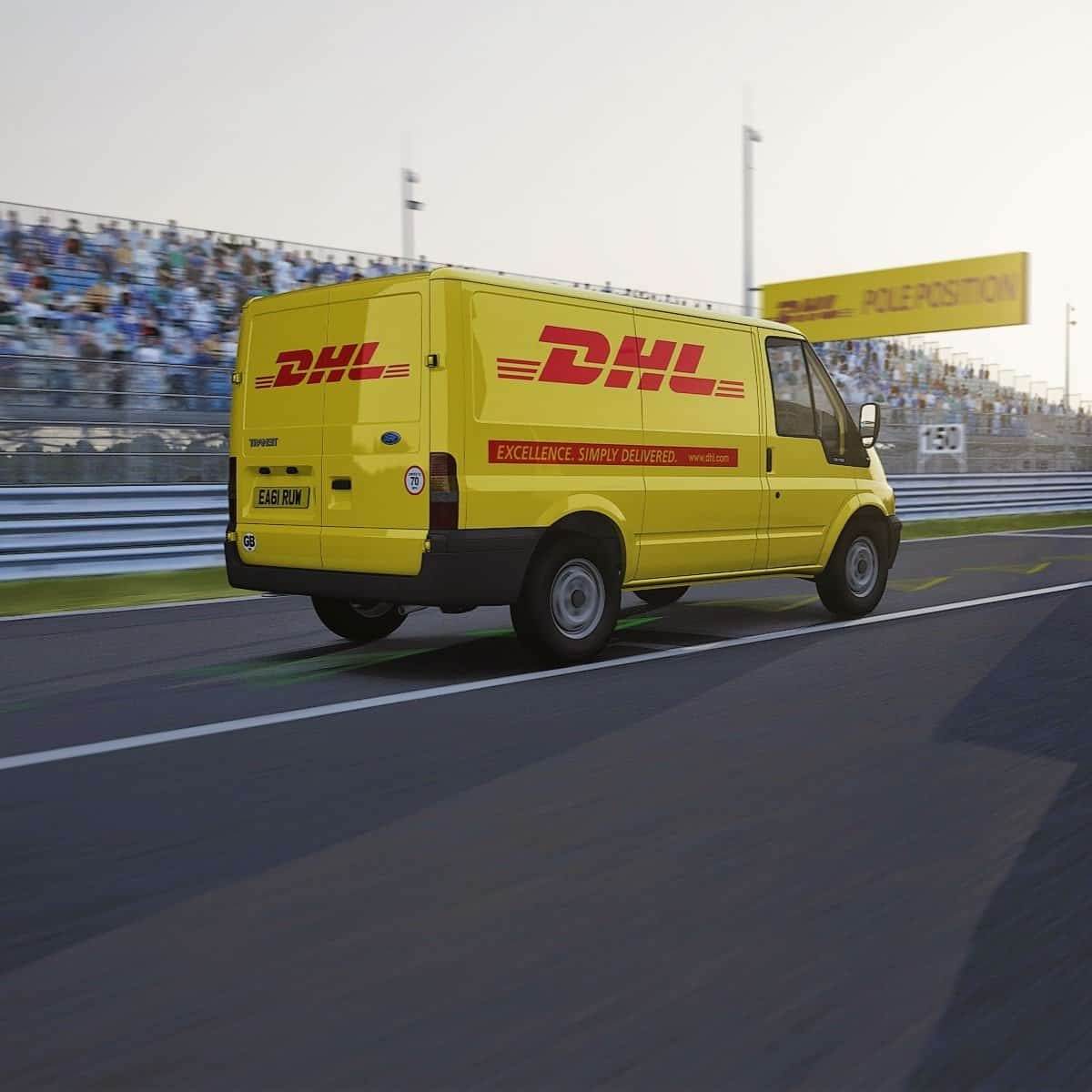 You can add your slogan or picture to any commercial car, Van or vehicle with RoarFun emotional branding including Ford DHL van.