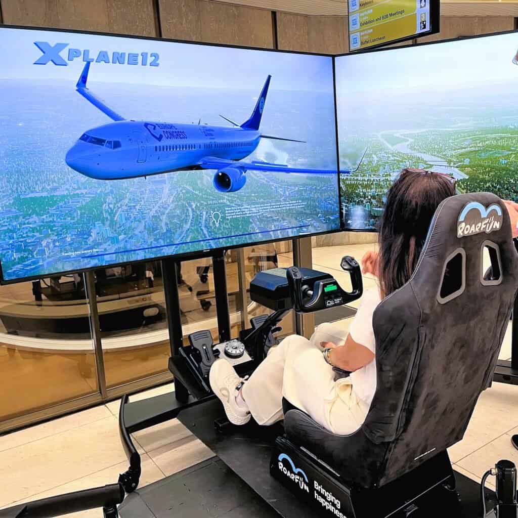 Amazing view of Prague on a flight simulator.