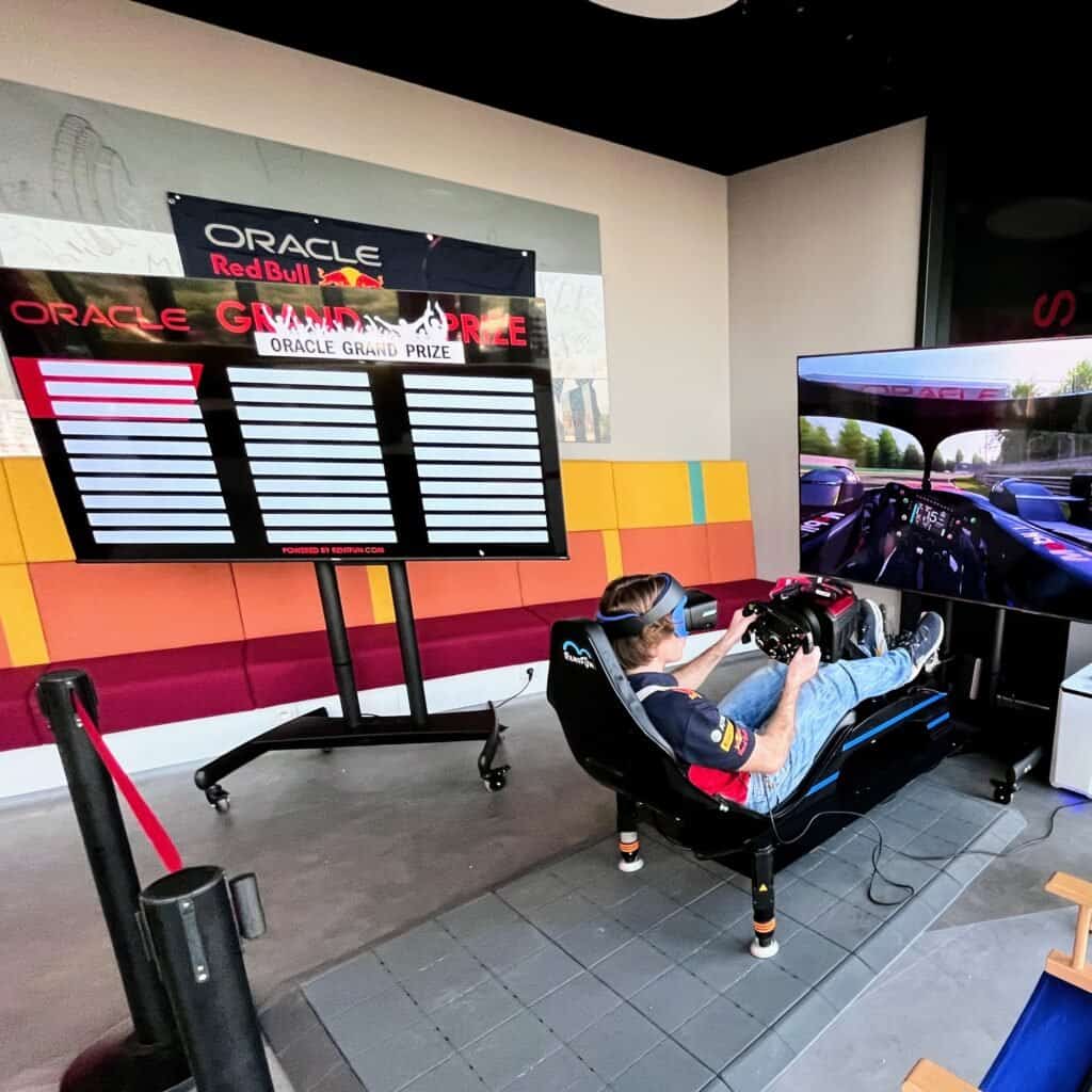 Oracle F1 motion simulator rental in the Oracle Headquarters in Prague.