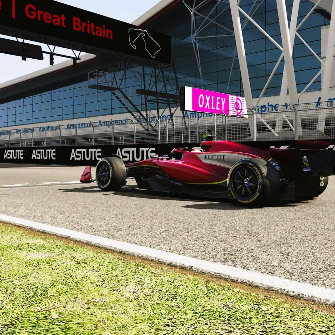 Emotional branding example - our clients logo on the virtual racing track of Silverstone in UK London.