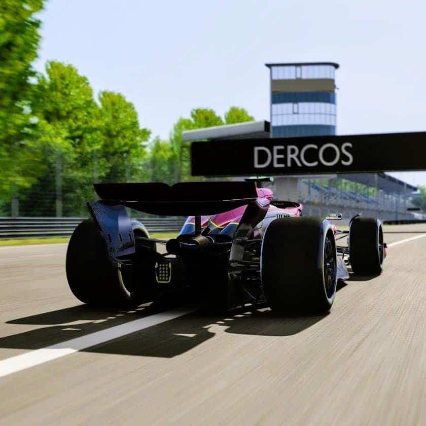 Brand integration dercos vichy into a racing track virtual car.